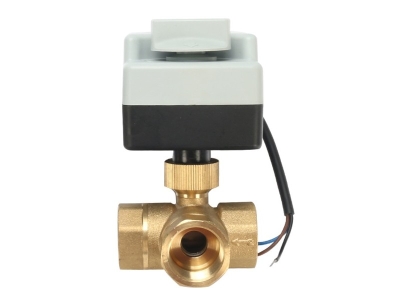 Трипътен сферичен кран с ел задвижка 220V и врътка