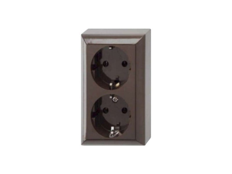 Контакт за открит монтаж, 16А, 250V - двоен, черен | SHC systems