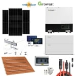 5 kW монофазна хибридна фотоволтaичнa система Growatt с бaтерия - с включени монтаж и пускане в експлоатация