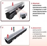 Отводнителен канал с метална решетка 130/50 - 1 метър