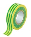 PVC изолационна лента 15x0.15 мм - 10м., жълто-зелена