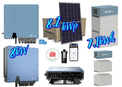 Трифазна хибриднa фотоволтaичнa система с 8 kW инвертор Solplanet, 7.1 kWh батерия Pylontech Force-H2 и 8.2 kWp фотоволтaични модули
